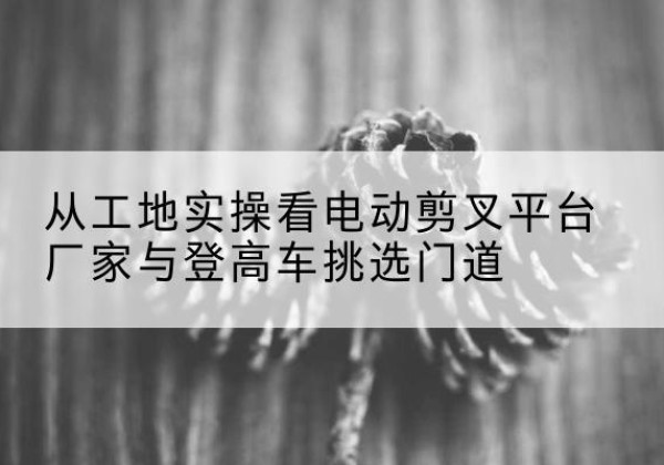宁安电动剪叉升降平台厂家-从工地实操看电动剪叉平台厂家与登高车挑选门道